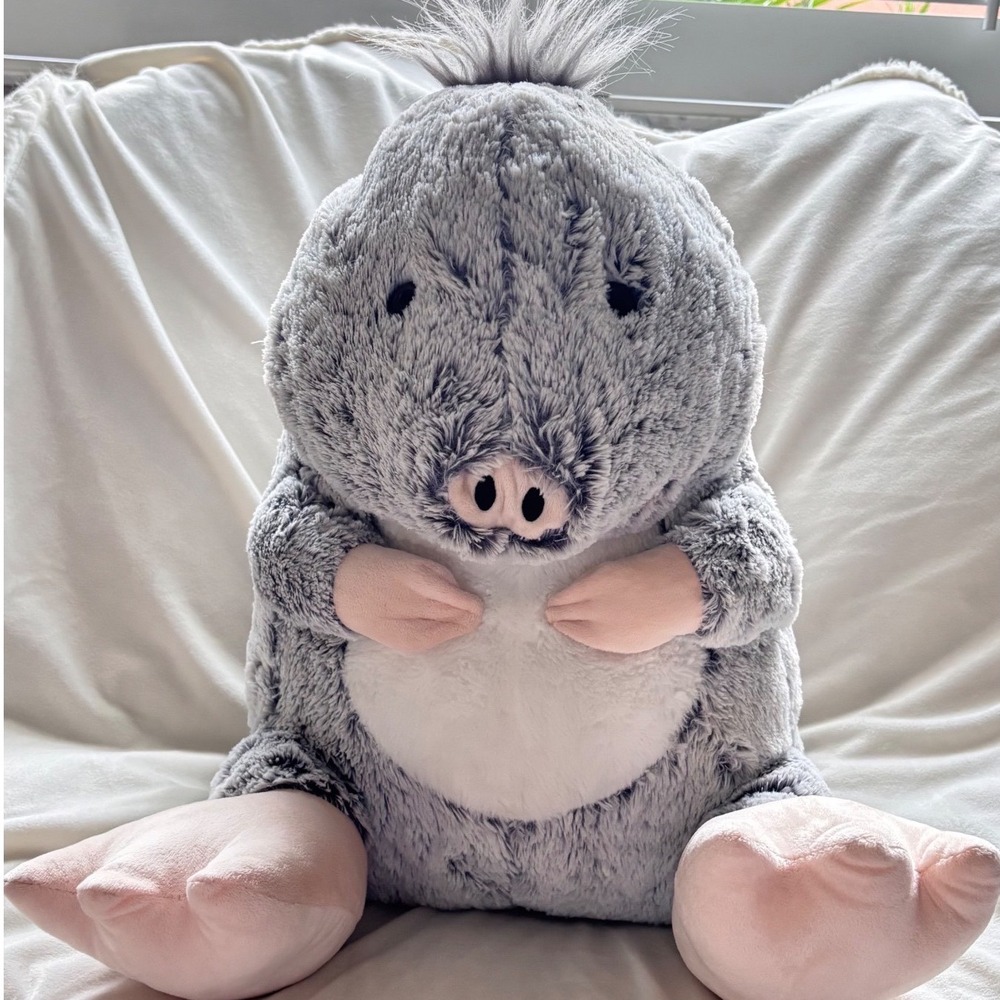 Goffa Jumbo Gray Mole Plush 18" Pink Feet Soft Stuffed Animal Large